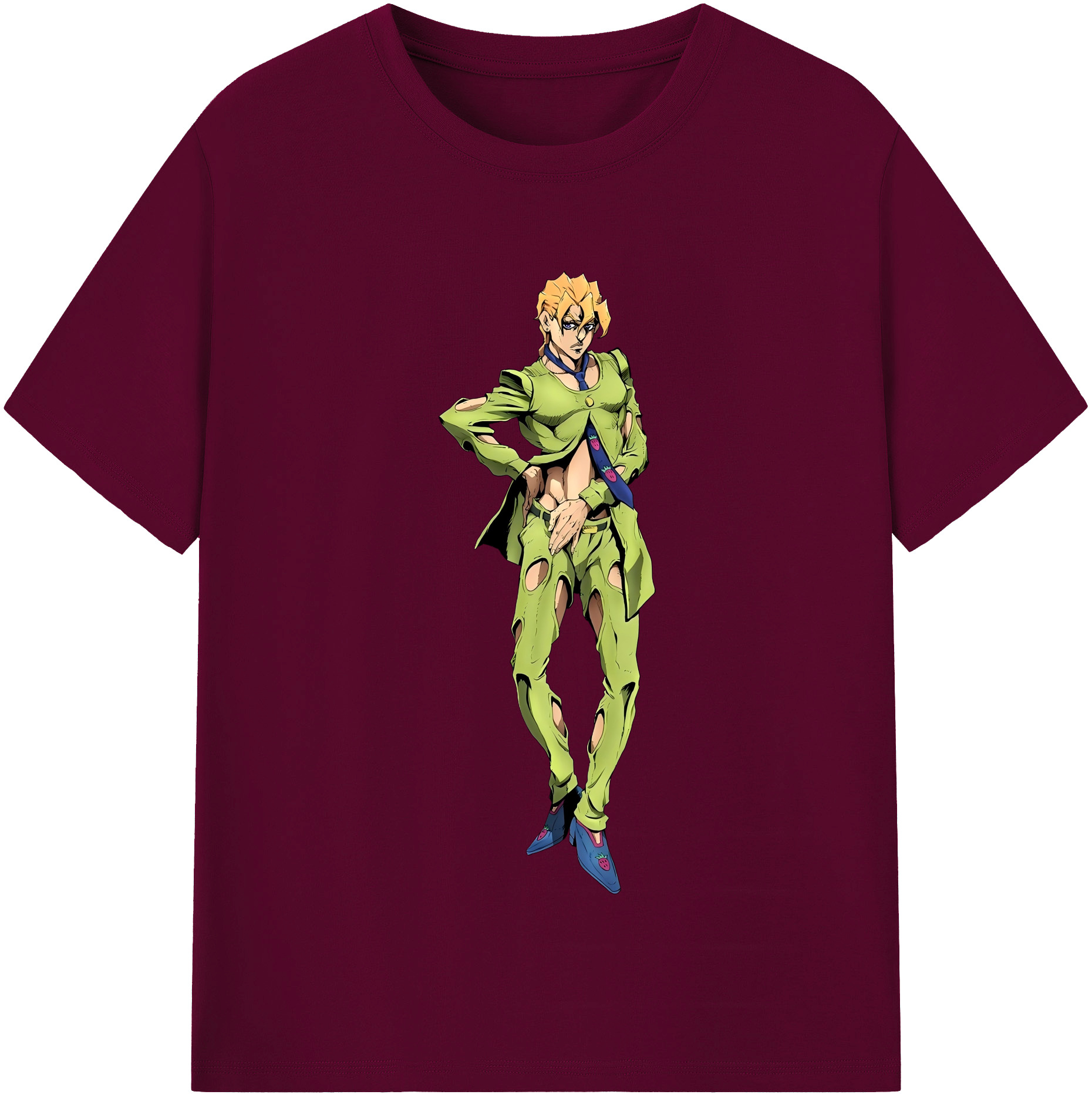 （画像用） ジョジョの奇妙な冒険 パンナコッタ?フー JoJo's Bizarre Adventure Pannacotta Fugo レディースカジュアルプリントTシャツ（綿100％）